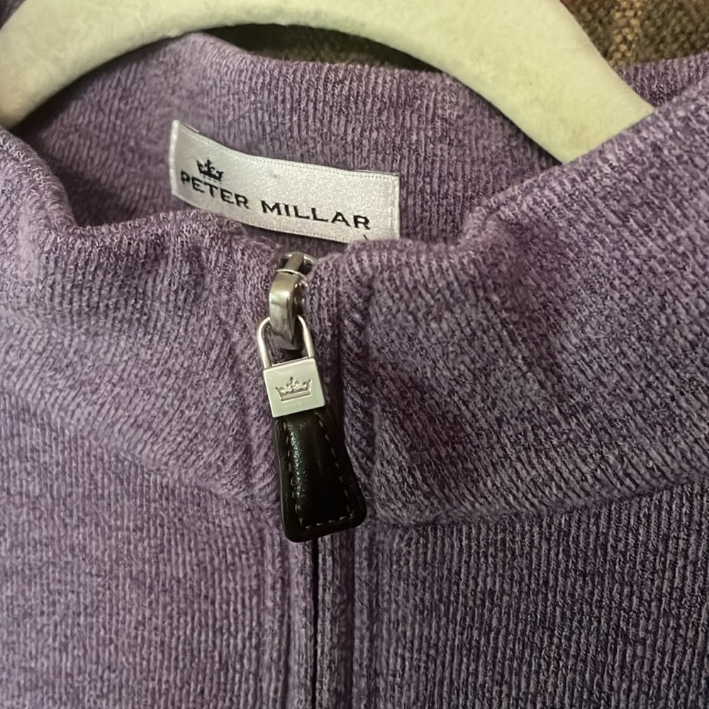 Peter Millar 1/4 Zip Golf Pullover Lavender L - image 2